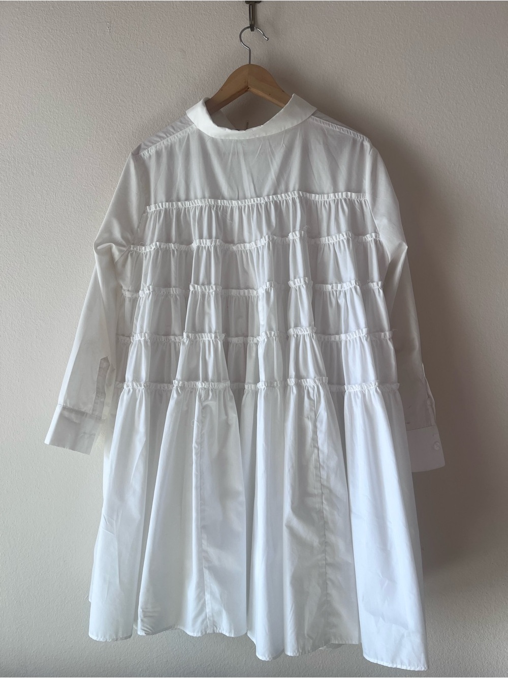 Gracia White Smocked Tiered Blouse